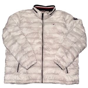 Tommy Hilfiger XXL Puffer Jacket Winter Camo White Snow Ski Snowboard EUC